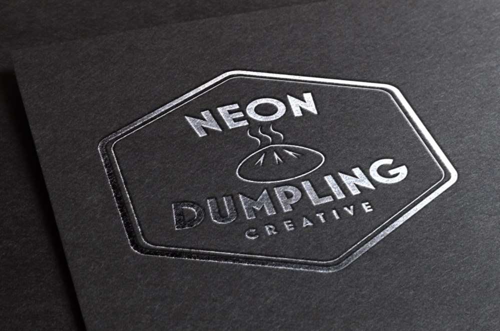 neondumplingsilverstampinglogomockupcropped